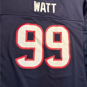 Watt #99 Navy Football Jersey with Red & White Numbers